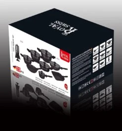 Royal Swiss® Pannenset - 33 Delig - Keramisch - Inductie - Afneembare Handgrepen - Geschikt Voor Oven - Zwart -Pannen Verkoop 1120x1200