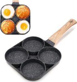 Merkloos Pancake Pan - Omeletpan - Eierpan - Anti Aanbaklaag - PFAS Vrij - Pancake Maker - Geschikt Voor Alle Warmtebronnen - Inductie Pannen