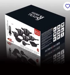 Royal Swiss® - Set Lot 33-delige - Pannenset Inductie - Steengoeden - Afneembare Handgreep - Glazen Deksel - Geschikt Voor Oven - PFAS-vrij + Keukengerei -Pannen Verkoop 1133x1200 1