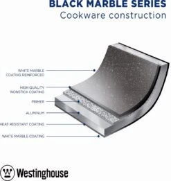 Westinghouse Koekenpan Inductie - Ø 30 Cm - Zwart Marmer - Speciale Editie -Pannen Verkoop 1134x1200
