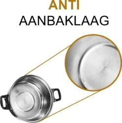 KitchenPrince 12-Delige Pannenset RVS - Pottenset - Kookpannen - Koekenpan - Steelpan - Bakpan - PFAS-Vrij - Pannenset - Pannenset Inductie - Antiaanbaklaag - Koekenpannenset -Pannen Verkoop 1190x1200 2