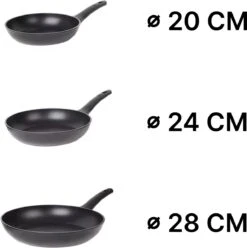 Masterchef Koekenpannen | 3-Delige Koekenpannenset | Inclusief 3 Inclusief Signature Collection Masterchef Messen | Ø 20, 24 En 28 Cm | Geschikt Voor Verschillende Warmtebronnen | Inductie, Elektrisch, Gas En Keramisch Pannenset | Vrij Van PFOA -Pannen Verkoop 1193x1200