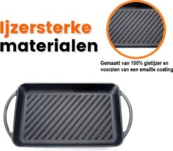 Kicinn Grillplaat - Gietijzer - Geëmailleerd - Incl. Accessoires - Ø 33 X 21.8 Cm (LxB) -Pannen Verkoop 1200x1050
