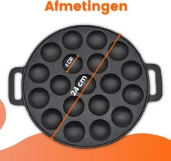 Kicinn Poffertjespan - Poffertjesmaker - Poffertjespan Inductie - Ø 24 Cm - 19 Poffertjes - Inclusief Handvaten -Pannen Verkoop 1200x1127 1