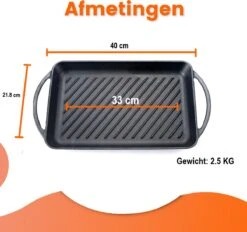 Kicinn Grillplaat - Gietijzer - Geëmailleerd - Incl. Accessoires - Ø 33 X 21.8 Cm (LxB) -Pannen Verkoop 1200x1127 3