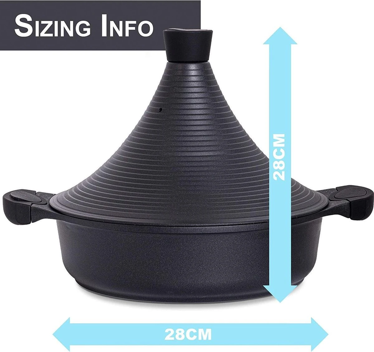 Aluminium Tajine Agadir- Matt Black Geschikt Ook Voor Inductie 3 Aluminium Tajine Agadir- Matt Black Geschikt Ook Voor Inductie - Afbeelding 3