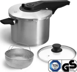 Springlane Roestvrijstalen Snelkookpan - Inductie - Pressure Cooker - 6,0 L Met Stoommand -Pannen Verkoop 1200x1130 2