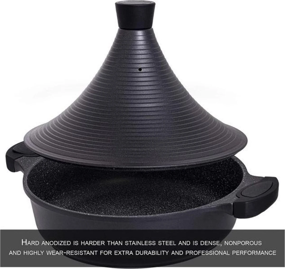 Aluminium Tajine Agadir- Matt Black Geschikt Ook Voor Inductie 5 Aluminium Tajine Agadir- Matt Black Geschikt Ook Voor Inductie - Afbeelding 5