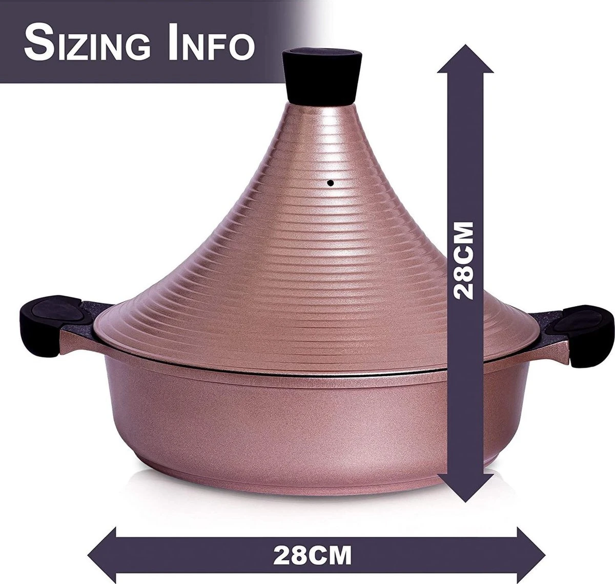 Aluminium Tajine Agadir-geschikt Kleur Rose Gold - Ook Voor Inductie 3 Aluminium Tajine Agadir-geschikt Kleur Rose Gold - Ook Voor Inductie - Afbeelding 3