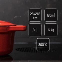 Daumonet Bocuse Rouge Gietijzeren Braadpan - Sudderpan Kersen Rood - Ovaal - Ø 29 Cm - 3 Liter - PFAS & PFOA Vrij - Emaille - Geschikt Voor Alle Warmtebronnen - Elektrisch - Gas - Halogeen - Inductie - Keramisch - Vaatwasserbestendig -Pannen Verkoop 1200x1199 1