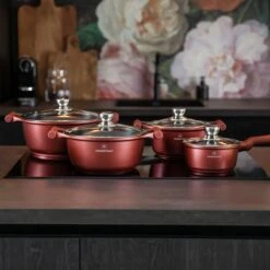 Herenthal Pannenset Inductie - Luxe 10-delige Koekenpan Inductie - Voor Alle Warmtebronnen - Pannen Met Glazen Deksels En Koudgrepen - Burgundy -Pannen Verkoop 1200x1200 114