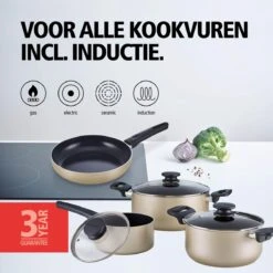 BRABANTIA START 2 COOK Pannenset - 4 Delig - Inductie - Keramische Anti Aanbaklaag - Pfas Vrij 9 BRABANTIA START 2 COOK Pannenset - 4 Delig - Inductie - Keramische Anti Aanbaklaag - Pfas Vrij -Pannen Verkoop 1200x1200 382