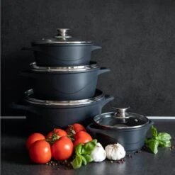 Smile 10 Delige Pannenset - Antiaanbaklaag - Vaatwasser Bestendig - Zwart -Pannen Verkoop 1200x1200 397