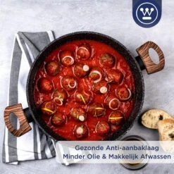 Westinghouse Hapjespan Inductie - Ø 28 Cm - Zwart Marmer Wood - Speciale Editie - Met Deksel - Geschikt Voor Alle Warmtebronnen -Pannen Verkoop 1200x1200 521