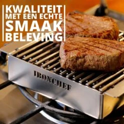 IRONCHEF Lavastenen Grill - Geschikt Voor Gasfornuis - Barbecue - BBQ - Grillplaat - Grilplaat - Bakplaat - Grillpan -Pannen Verkoop 1200x1200 566