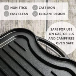 Nuovva Dubbelzijdig Gietijzeren Grillplaat - 50cm X 26cm -Pannen Verkoop 1200x1200 573