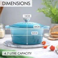 Nuovva Gietijzeren Braadpan Antiaanbaklaag Met Deksel - Sudderpan Blauw - Rond - Ø24 Cm - 4,7 Liter - 100% PFAS & PFOA Vrij - Geschikt Voor Alle Warmtebronnen - Elektrisch - Gas - Halogeen - Inductie – Keramisch 9 Nuovva Gietijzeren Braadpan Antiaanbaklaag Met Deksel - Sudderpan Blauw - Rond - Ø24 Cm - 4,7 Liter - 100% PFAS & PFOA Vrij - Geschikt Voor Alle Warmtebronnen - Elektrisch - Gas - Halogeen - Inductie – Keramisch -Pannen Verkoop 1200x1200 670