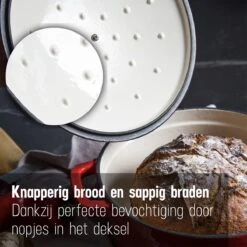 Daumonet Carême Rouge Gietijzeren Braadpan - Sudderpan Kersen Rood - Rond - Ø26 Cm - 4,4 Liter - PFAS & PFOA Vrij - Emaille - Geschikt Voor Alle Warmtebronnen - Elektrisch - Gas - Halogeen - Inductie - Keramisch - Vaatwasserbestendig -Pannen Verkoop 1200x1200 705