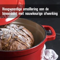 Daumonet Carême Rouge Gietijzeren Braadpan - Sudderpan Kersen Rood - Rond - Ø26 Cm - 4,4 Liter - PFAS & PFOA Vrij - Emaille - Geschikt Voor Alle Warmtebronnen - Elektrisch - Gas - Halogeen - Inductie - Keramisch - Vaatwasserbestendig -Pannen Verkoop 1200x1200 710