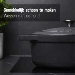 Gietijzeren Braadpan - Sudderpan Zwart Van Daumonet - Ovaal - Ø 29 Cm - 3 Liter - 100% PFAS & PFOA Vrij - Emaille - Geschikt Voor Alle Warmtebronnen - Elektrisch - Gas - Halogeen - Inductie - Keramisch - Vaatwasserbestendig -Pannen Verkoop 1200x1200 718