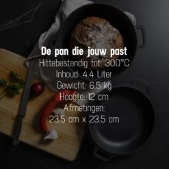 Daumonet Ducasse Gietijzeren Double Use Braadpan - Combi Sudderpan Zwart - 2-in-1 Bak- En Braadpan - PFAS & PFOA Vrij - Rond - Ø 26 Cm - 4,4 Liter - Emaille - Alle Warmtebronnen - Elektrisch - Gas - Halogeen - Inductie - Keramisch -Pannen Verkoop 1200x1200 794