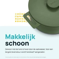 MOA Gietijzeren Braadpan - Inhoud 4,75 Liter - 26CM - Rond - Alle Warmtebronnen - Ook Voor Inductie - Gewicht 5,8 Kg - Olijfgroen - MC26OG -Pannen Verkoop 1200x1200 802