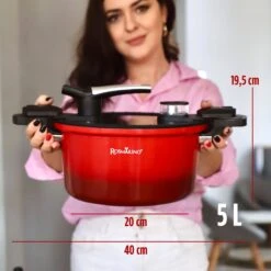 Rosmarino - Snelkookpan Met Glazen Deksel - Zwart - Ø24cm - 5 Liter - 100% PFAS & PFOA Vrij - Aluminium - Pressure Cooker - Non-stick Minerale Coating - Ergonomische Handgrepen - Geschikt Voor Alle Warmtebronnen -Pannen Verkoop 1200x1200 856