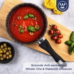 Westinghouse Steelpan Inductie - Ø 18 Cm - Zwart Marmer - Met Deksel - Sauspan -Pannen Verkoop 1200x1200 957