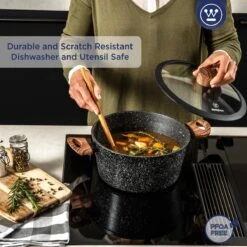 Westinghouse Kookpan/Braadpan Inductie - Ø 24 Cm - Zwart Marmer - Speciale Editie -Pannen Verkoop 1200x1200 986