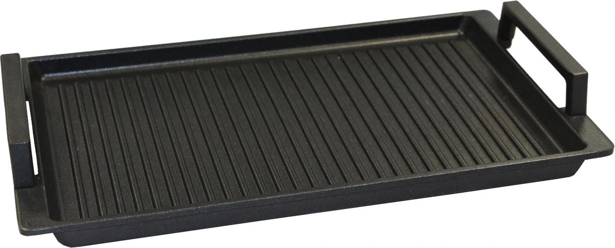 Eurolux Grillplaat Met Grepen - 41 X 24 X 2.5 Cm - Zwart - Aluminium - Geschikt Voor Alle Warmtebronnen 1 Eurolux Grillplaat Met Grepen - 41 X 24 X 2.5 Cm - Zwart - Aluminium - Geschikt Voor Alle Warmtebronnen