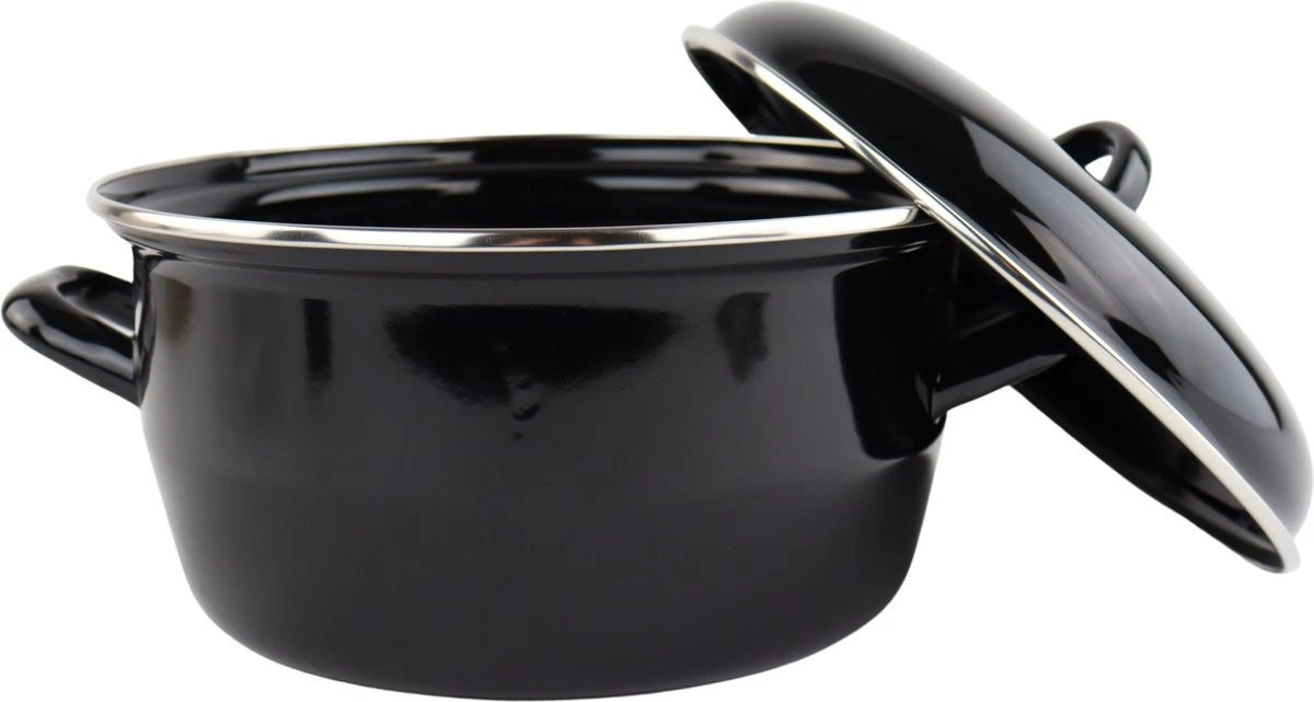 Orange85 Frituurpan - Zwart - Inductie - Emaille - Diameter 24 Cm - Met Draadmand - 3,5 Liter 2 Orange85 Frituurpan - Zwart - Inductie - Emaille - Diameter 24 Cm - Met Draadmand - 3,5 Liter - Afbeelding 2