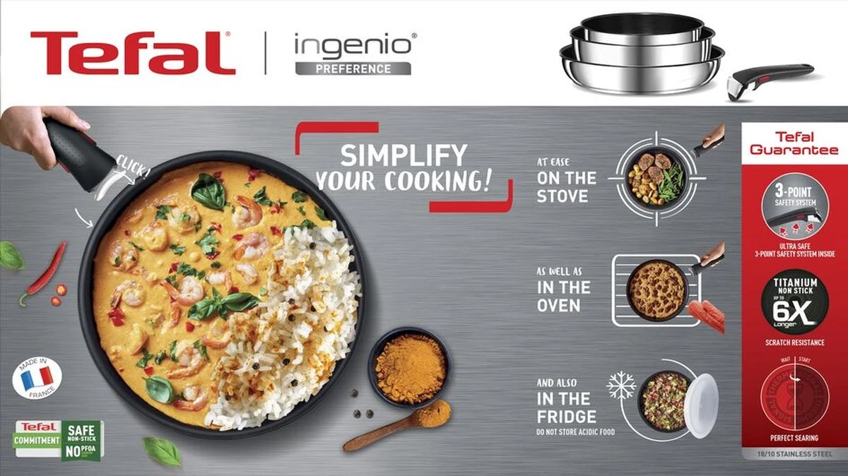 Tefal Ingenio Preference - Wokpan - Ø26 Cm 2 Tefal Ingenio Preference - Wokpan - Ø26 Cm - Afbeelding 2