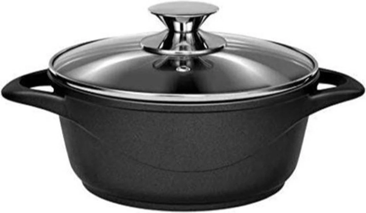 Smile - 8 Delige Pannenset - Antiaanbaklaag - Vaatwasser Bestendig - Geschikt Voor Iedere Kookplaat - MGK-18 - Zwart 9 Smile - 8 Delige Pannenset - Antiaanbaklaag - Vaatwasser Bestendig - Geschikt Voor Iedere Kookplaat - MGK-18 - Zwart - Afbeelding 9