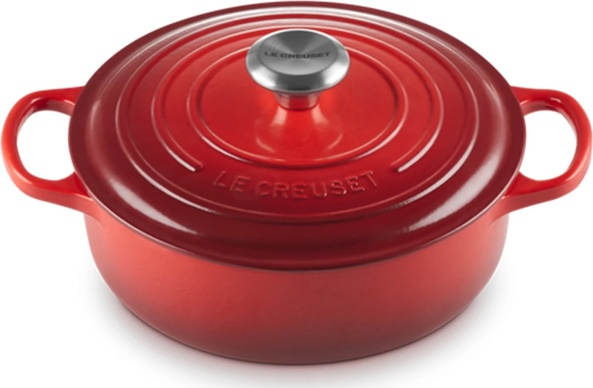 Le Creuset - Gietijzeren - Lage Braadpan - 24cm - Kersenrood 14 Le Creuset - Gietijzeren - Lage Braadpan - 24cm - Kersenrood - Afbeelding 14