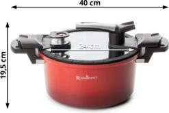 Rosmarino - Snelkookpan Met Glazen Deksel - Zwart - Ø24cm - 5 Liter - 100% PFAS & PFOA Vrij - Aluminium - Pressure Cooker - Non-stick Minerale Coating - Ergonomische Handgrepen - Geschikt Voor Alle Warmtebronnen -Pannen Verkoop 1200x800 131