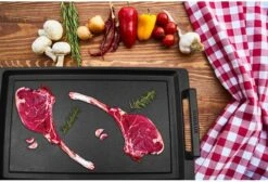 Eurolux Teppanyaki Plaat Met Grepen - 41 X 24 X 2.5 Cm - Zwart - Aluminium - Geschikt Voor Alle Warmtebronnen -Pannen Verkoop 1200x815 1