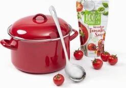 Stamppot / Soeppan, ø24cm, Rood Emaille, Voccelli -Pannen Verkoop 1200x836 2