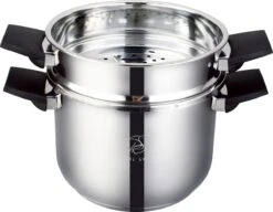 Royal Swiss Snelkookpan / Couscous Pan - 2 In 1 - 10 Liter - Ø 26 Cm - RVS - Inductie - Automatische Sluiting -Pannen Verkoop 1200x935 2