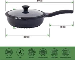 Wokpan - Multifunctionele 3 In 1 Pan Met Deksel + Wok + Hapjespan 28 Cm 5 Wokpan - Multifunctionele 3 In 1 Pan Met Deksel + Wok + Hapjespan 28 Cm -Pannen Verkoop 1200x953