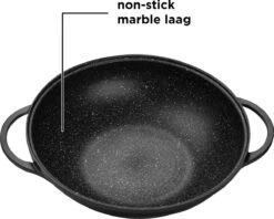 BIKO - Wokpan Ø 36 Cm - Marmeren Coating - Glazen Deksel - Wadjan - Zwart 9 BIKO - Wokpan Ø 36 Cm - Marmeren Coating - Glazen Deksel - Wadjan - Zwart -Pannen Verkoop 1200x960