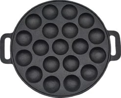 Kicinn Poffertjespan - Poffertjesmaker - Poffertjespan Inductie - Ø 24 Cm - 19 Poffertjes - Inclusief Handvaten