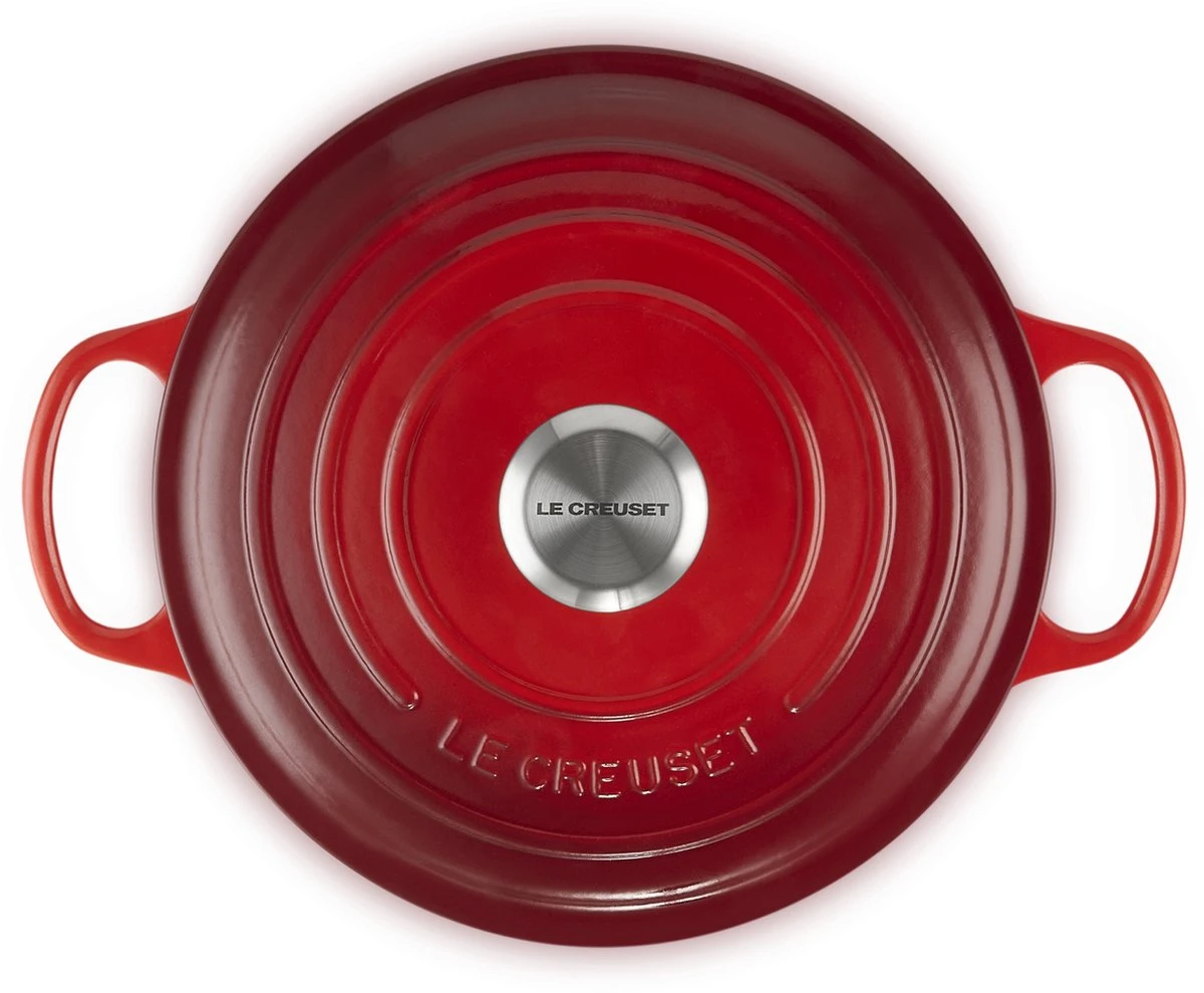 Le Creuset - Gietijzeren - Lage Braadpan - 24cm - Kersenrood 9 Le Creuset - Gietijzeren - Lage Braadpan - 24cm - Kersenrood - Afbeelding 9