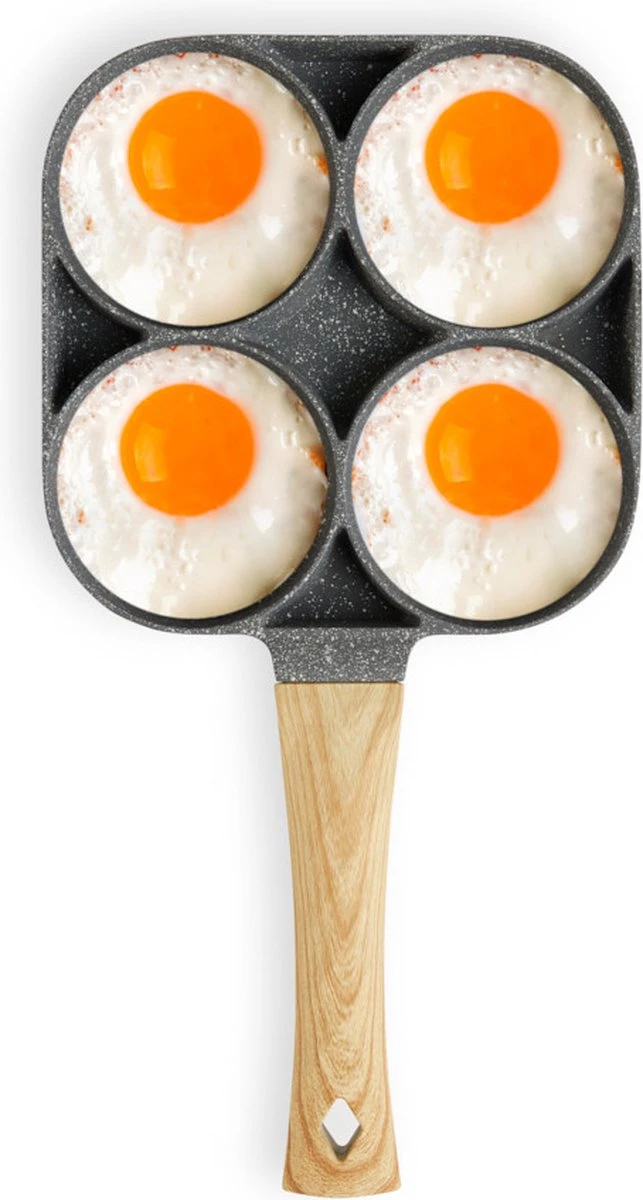 Magnani - Eierpan - 4 Bakplaten Van ⌀ 8 Cm - Voor Gas- En Elektrische Kookplaten - Aluminium - Houten Handvat - 38 X 18.7 X 2 Cm 6 Magnani - Eierpan - 4 Bakplaten Van ⌀ 8 Cm - Voor Gas- En Elektrische Kookplaten - Aluminium - Houten Handvat - 38 X 18.7 X 2 Cm - Afbeelding 6