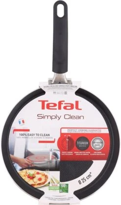 Tefal Simply Clean Pannenkoekenpan - Crêpe Pan Non-stick Coating - Pancake Pan - Titanium - Ø25 Cm - Zwart -Pannen Verkoop 709x1200