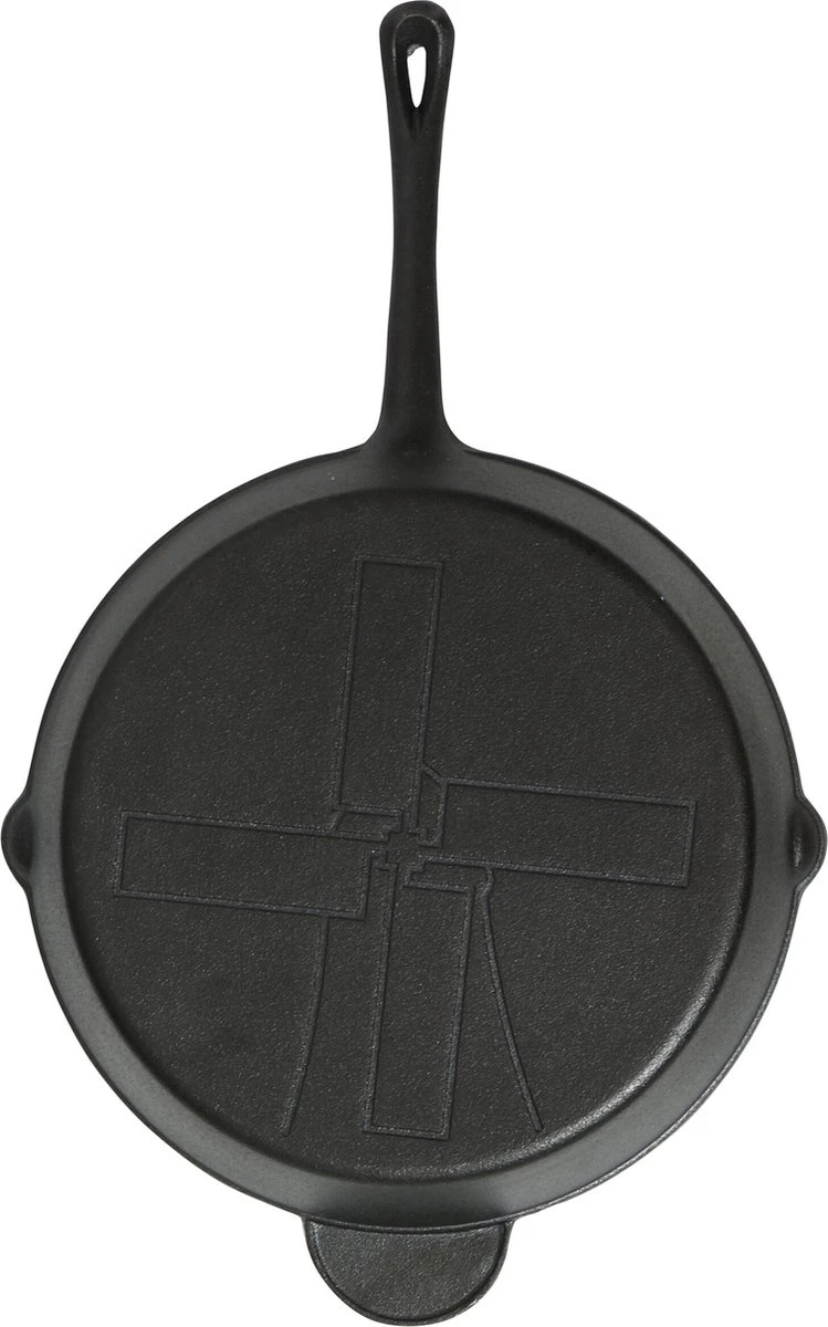 The Windmill Koekenpan Skillet Extra - 31,5 Cm - Gietijzer Zwart 11 The Windmill Koekenpan Skillet Extra - 31,5 Cm - Gietijzer Zwart - Afbeelding 11
